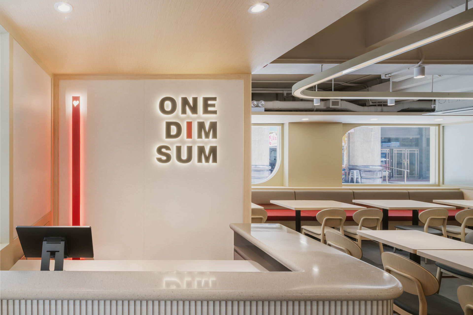 One Dim Sum Tsim Sha Tsui Hong Kong Store Interior, Artwork and Graphic Design by Plaap Design