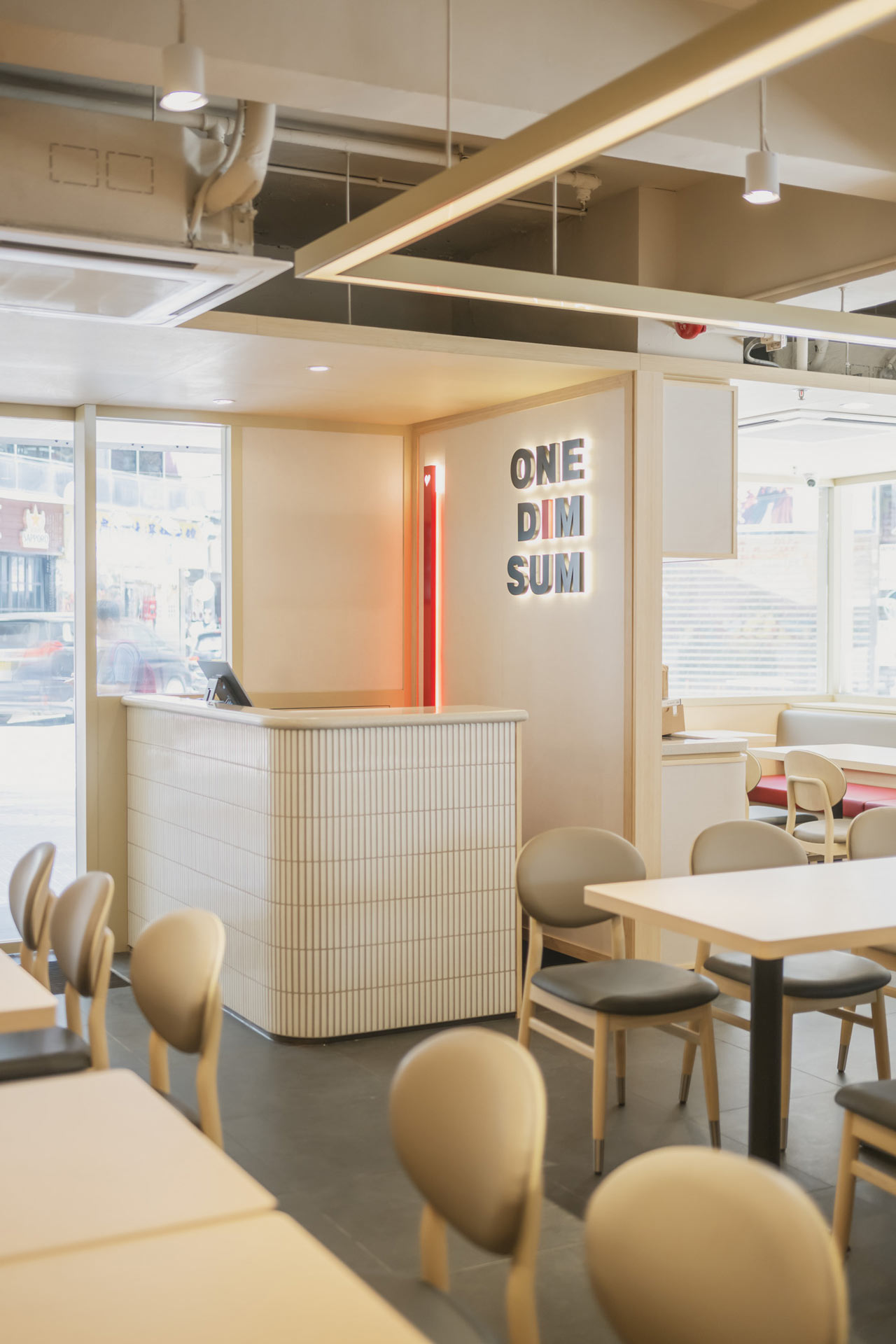 One Dim Sum Tsim Sha Tsui Hong Kong Store Interior, Artwork and Graphic Design by Plaap Design